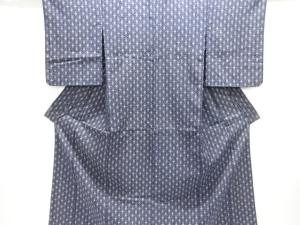 麻の葉模様手織り紬単衣着物